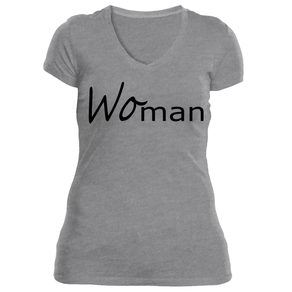 woman teeshirt grey black text - The District Nerd